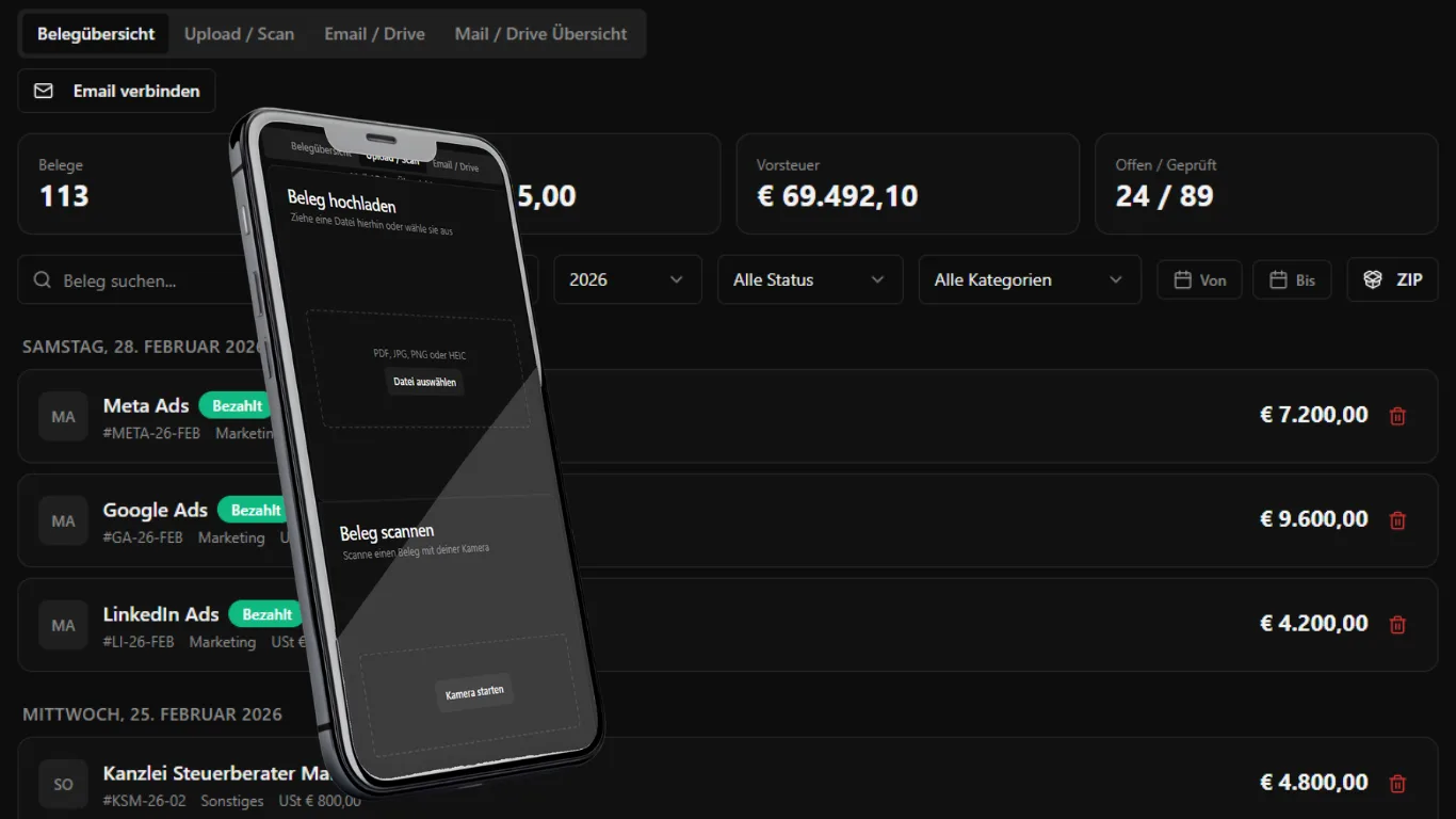 Belegerfassung Screenshot