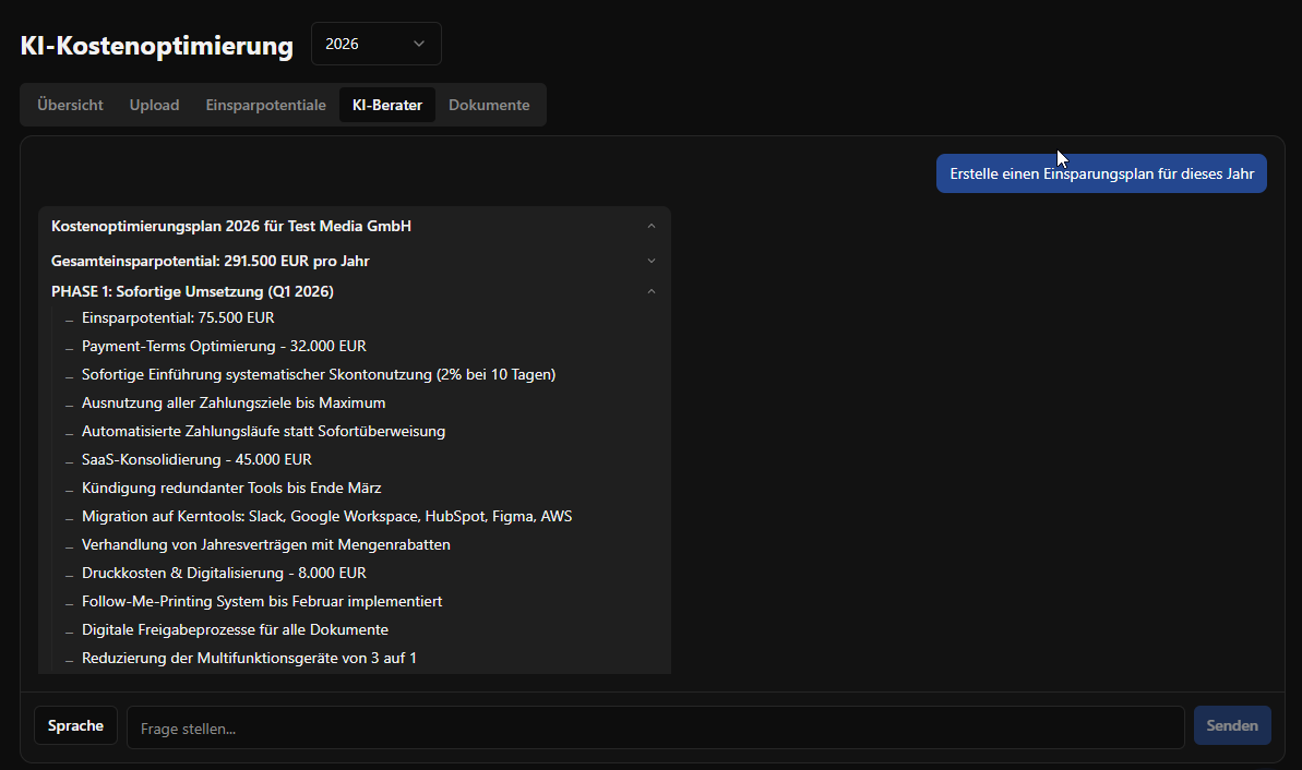 KI-Finanzberater Screenshot